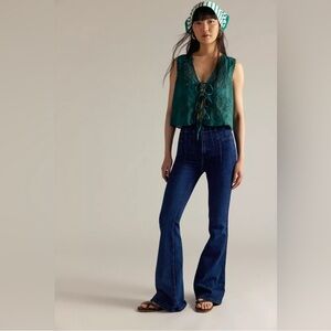 Free People We The Free Jayde Flare Stretch Jeans In Night Sky Dark Wash Size 25
